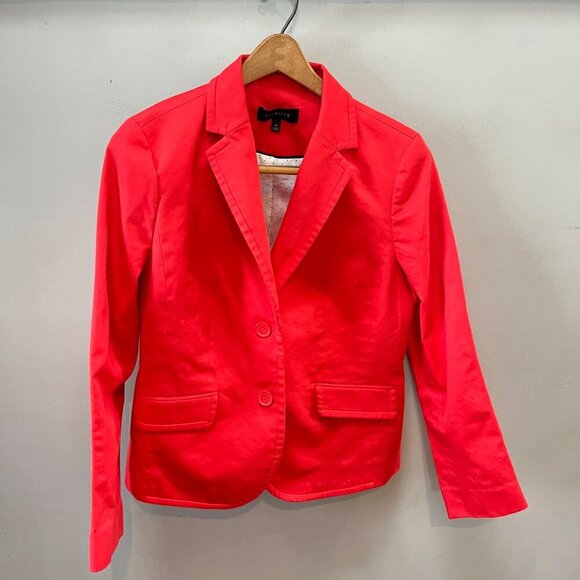 Talbot's Red Two‎ Button Cotton Blend Blazer- Sz. 10 - Picture 1 of 5